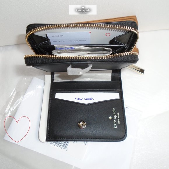 ♠️ Kate Spade ♠️ Staci Small Black Zip Around Wallet🌸 - Picture 2 of 7